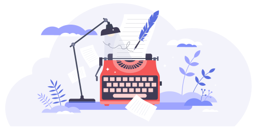 Freelance copywriter illustration machine à écrire